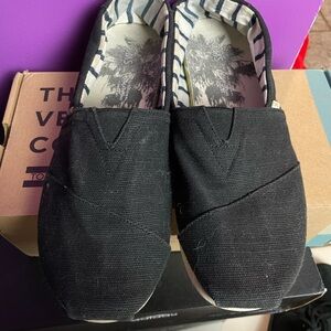 🇦🇷 TOMS classic black heritage canvas slip on sneakers shoes men’s 10.5 🇦🇷